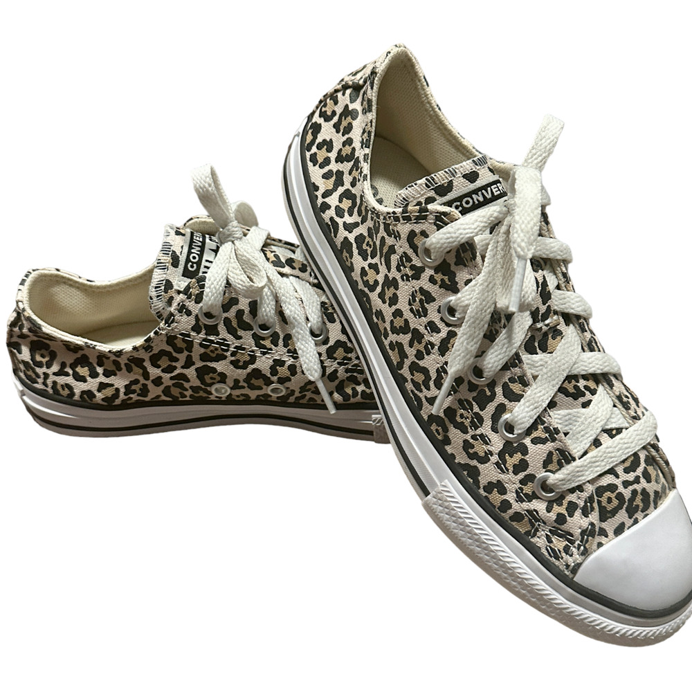 Converse All Star Chuck Taylor Leopard Print Sneakers Athletic Shoe Youth Size 3